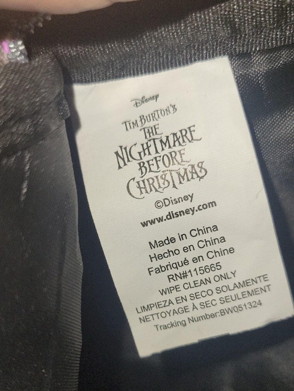 Disney The Nightmare Before Christmas Mini Backpack - Gray with Purple Accents - Picture 3 of 7